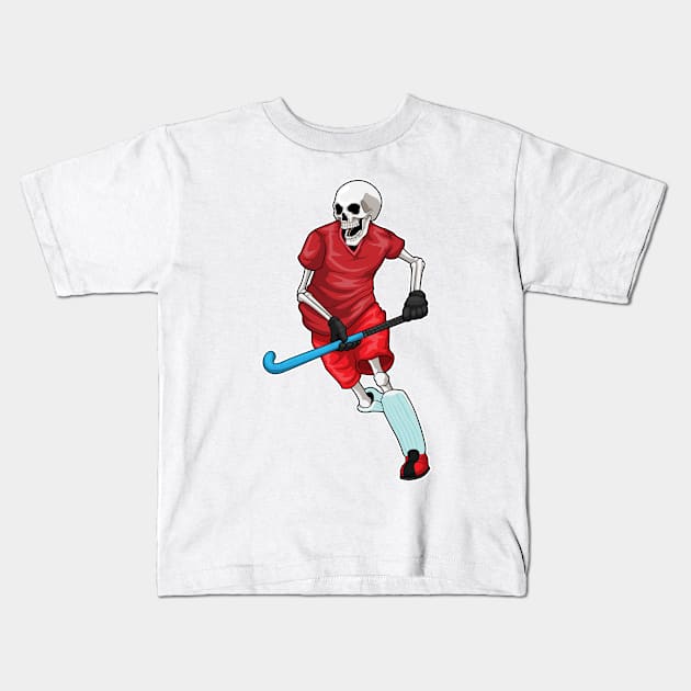 Skeleton Hockey Hockey bat Kids T-Shirt by Markus Schnabel